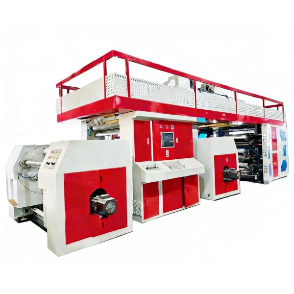Non-stop winder Central Drum 6 Colour Flexo Printing Machine